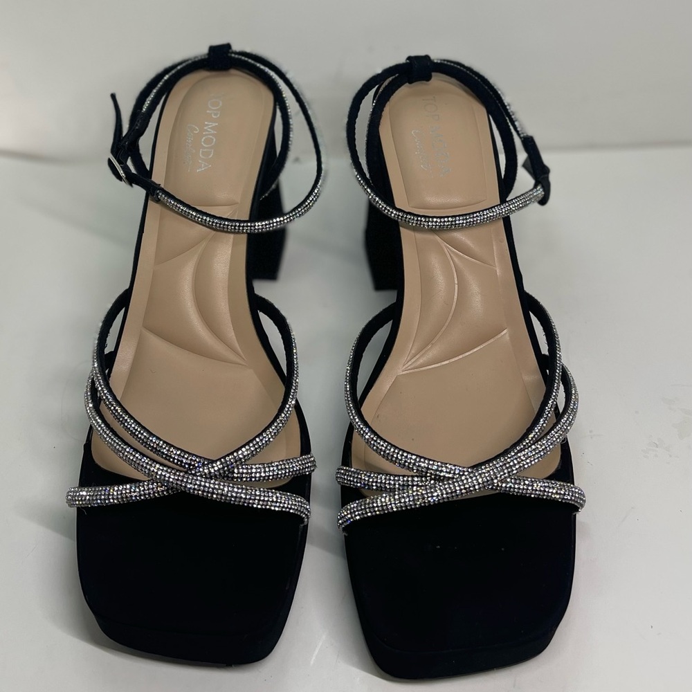 Black and Silver Strappy Women's Sandals